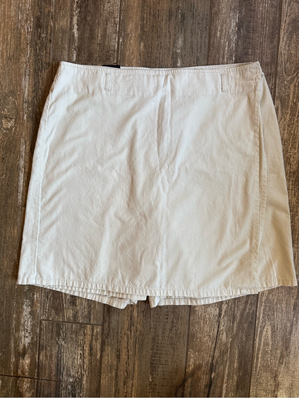 Bill Blass Blassport tan beige cotton mock wrap skort size 16